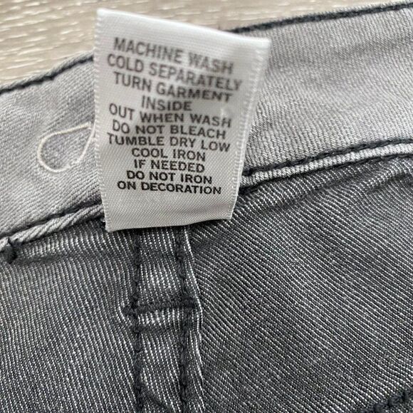 Cache Gray Straight Leg Embellished Beaded Jeans SZ 0 - Picture 8 of 11